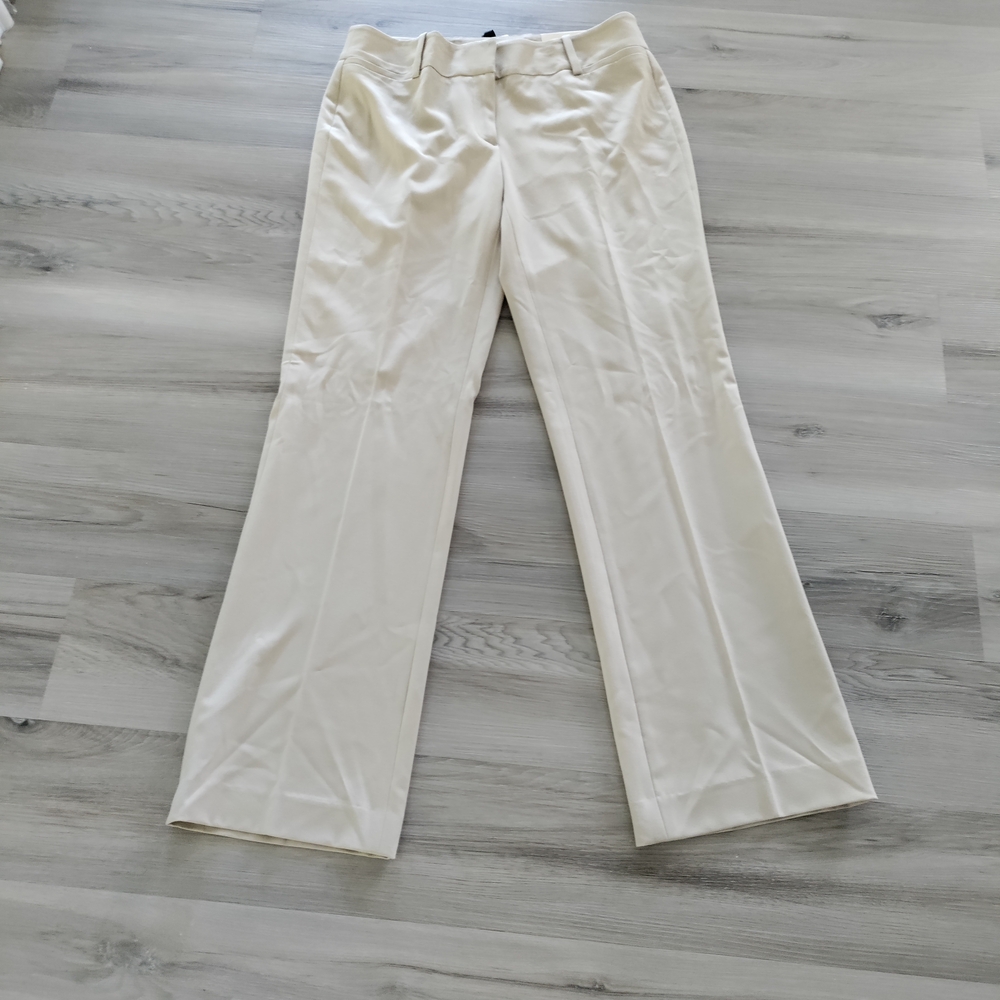 Emaline Modern Fit Cream Dress Pants Straight  Stretch Size 6